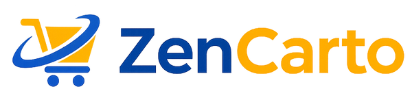 ZenCarto logo with a shopping cart icon and blue and orange text